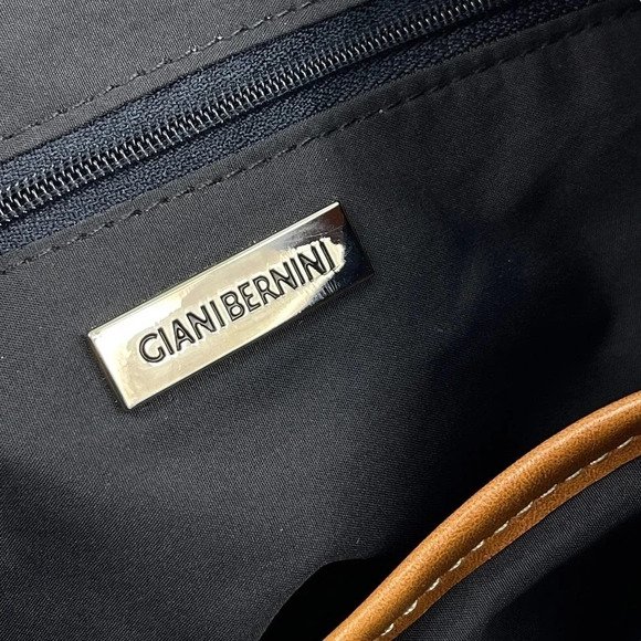NWT Giani Bernini Denim and Leather Bag in British Tan - Picture 5 of 6